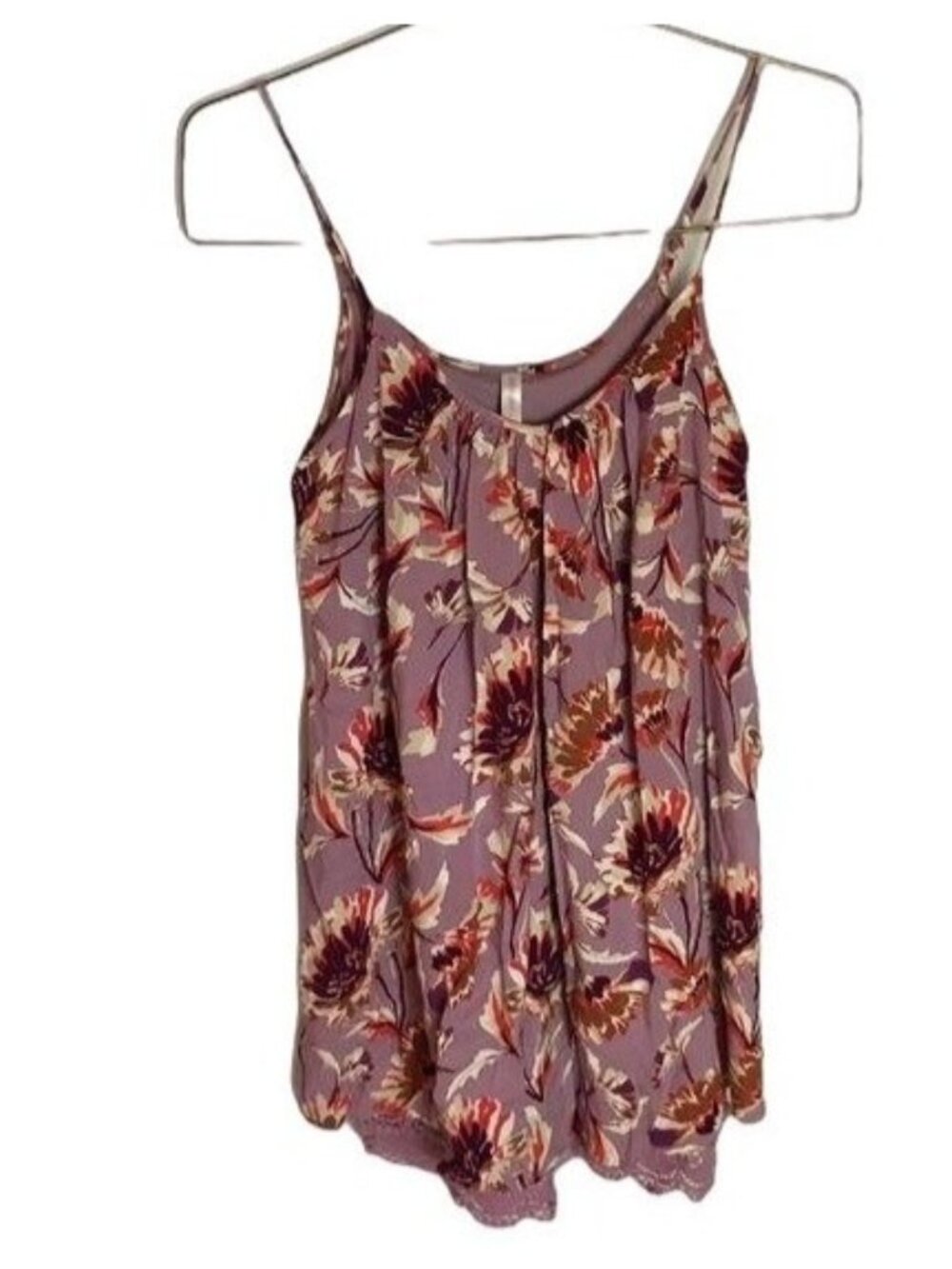 Xhilaration purple floral flowing tank top shirt layered extra small READ